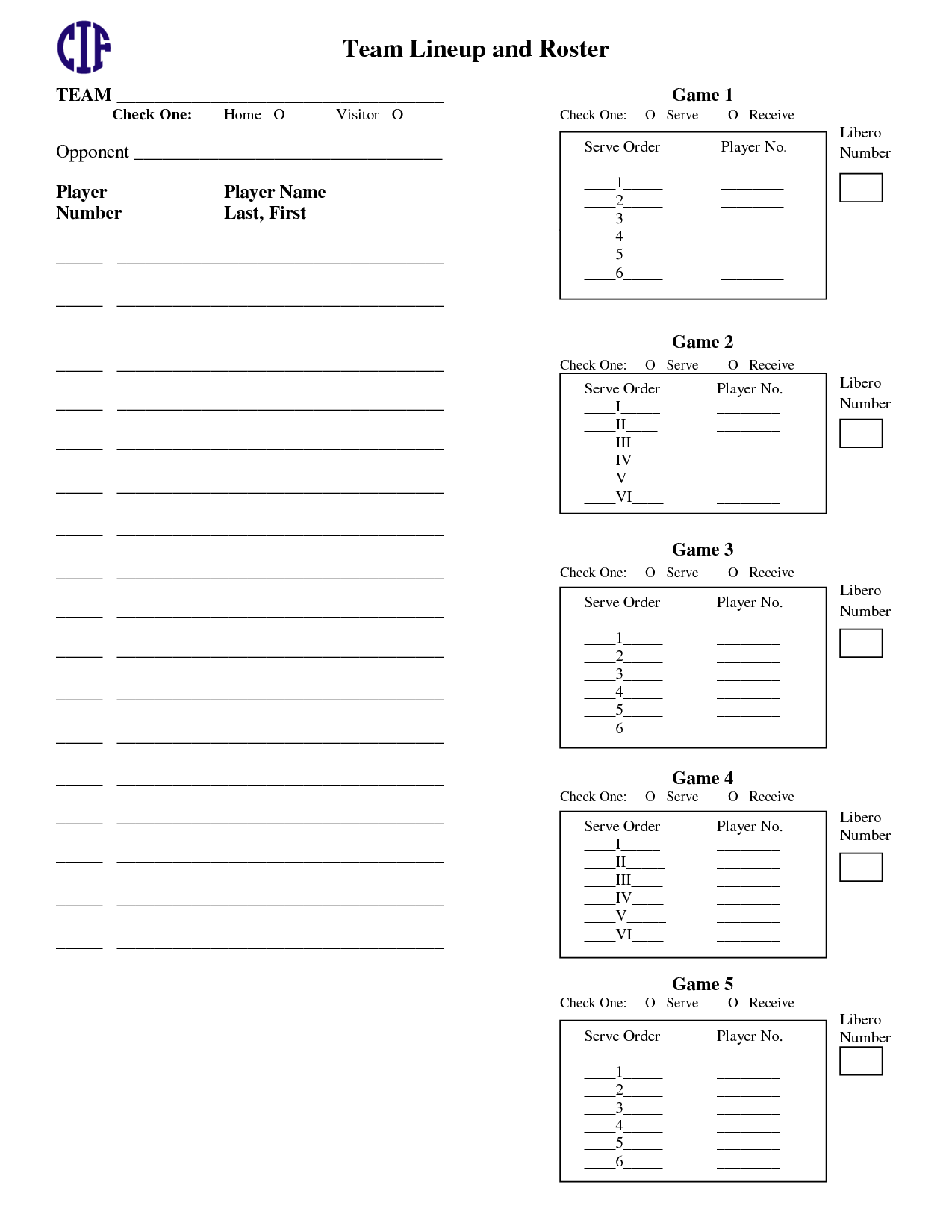 Smart Volleyball Lineup Sheet Printable Clifton Blog